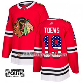 Chicago Blackhawks Dresy Jonathan Toews 19 2017-2018 USA Flag Fashion Černá Adidas Authentic - Dětské